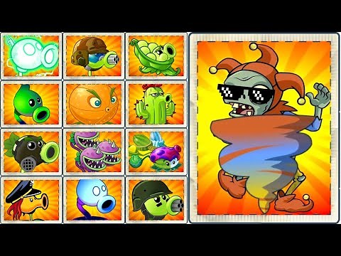 PvZ2 Walkthrough - How to Defeat Jester Zombie ? Plants Power-Up