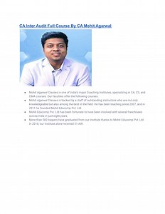 CA Inter Audit Full Course By CA Mohit Agarwal - SlideServe