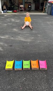 Driveway ball roll family challenge fun