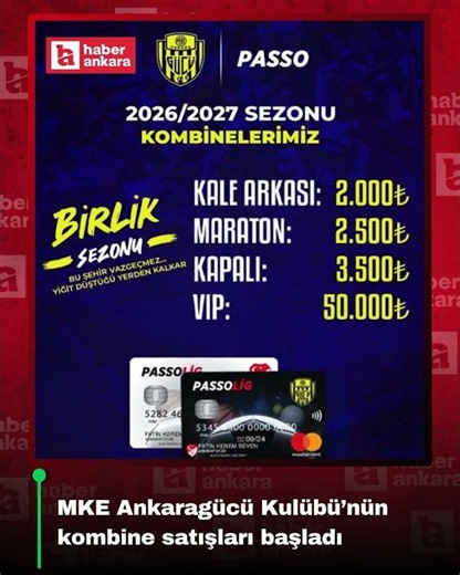 MKE Ankaragücü Kulübü’nün kombine satışları başladı