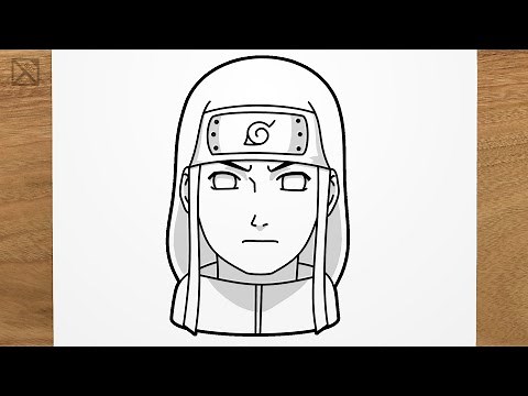 How to draw NEJI HYUGA (Naruto) step by step, EASY