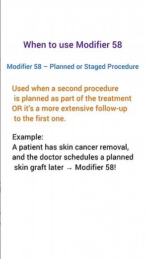 Staged procedure - which modifier is coded. #cpc #cpcexam