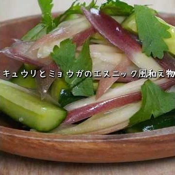 キュウリとミョウガのエスニック風和え/夏野菜の歯ざわりとスッとした香りを楽しみながら味わう和えサラダ
