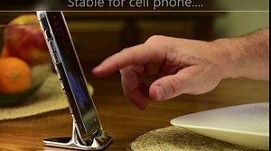 TrueGem Cell Phone or Tablet Stand. 1/2 lb. of Stainless Steel. iPhone, ipad, Cellphone, Mobile Phone Holder for Desk.