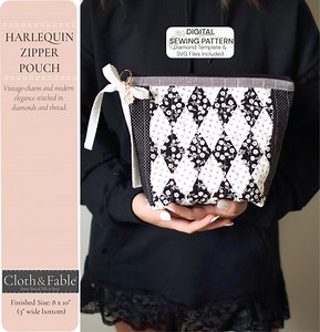 EPP Zipper Pouch Sewing Pattern Pdf Modern Patchwork Bag Pattern English Paper Piecing Template & SVG Files DIY Pouch Tutorial for Beginners - Etsy UK