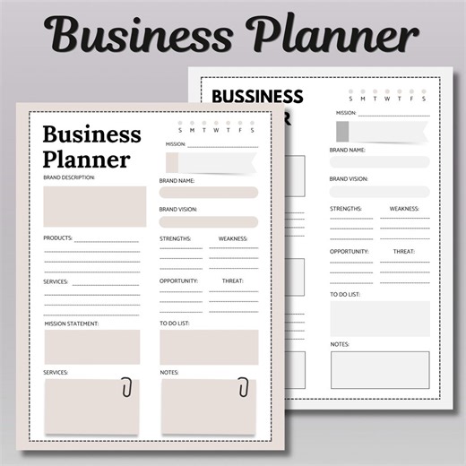 Editable Business Planner Canva Template, Small Business Planner Printable, Startup Planner Worksheet, Branding Strategy Workbook - Etsy