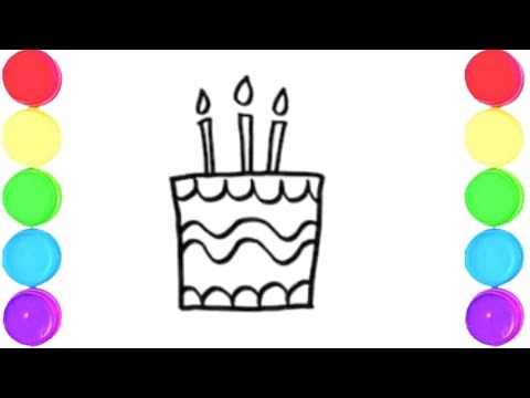 How To Draw Cake Drawing, Painting & Coloring For Kids and Toddlers_🌈🎨‪@MridulArtGallery-s3o‬