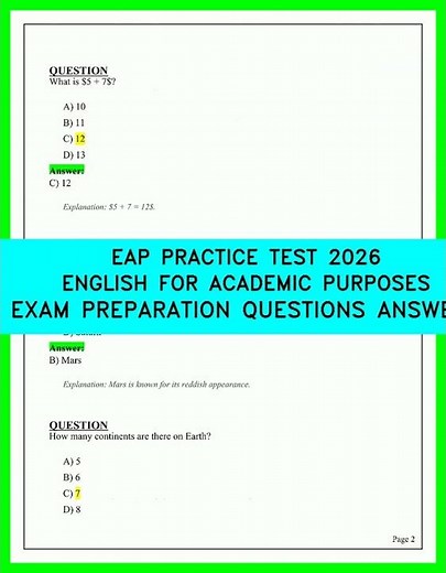 EAP Practice Test 2026 | English for Academic Purposes Exam Q&A | Full Prep & Answers 🔥