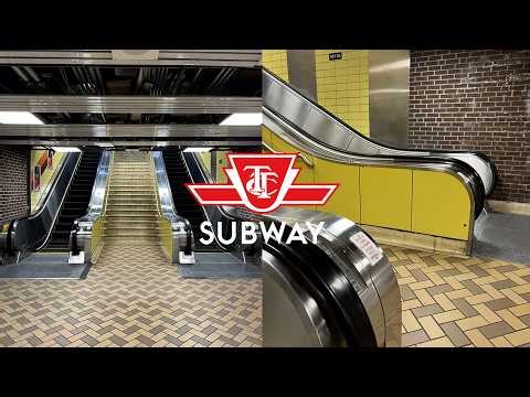 Nice Vintage Montgomery Double-File Escalators - Dundas TTC Station - Toronto, ON