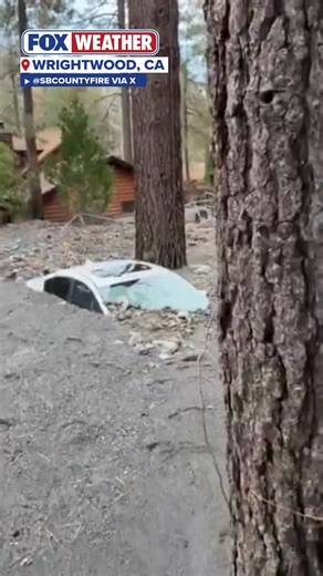 AFTERMATH: A powerful mudslide tore through Wrightwood, California, swallowing a car and damaging multiple homes before blanketing the area in mud and debris. | FOX Weather