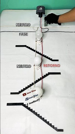 Photocell connection controlling 3 stairwell lights #joserios #electricity #lights