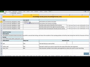 Excel String Function - Search and Find