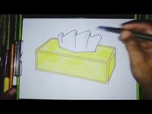 Menggambar dan mewarnai Kotak Tisu, caranya mudah tapi hasilnya bagus