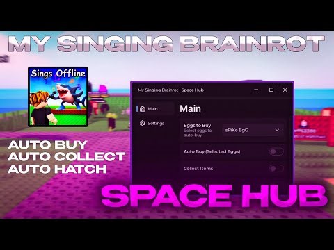 Roblox My Singing Brainrot🦑OP Scripts | Auto Buy Eggs, Auto Collect, Auto Hatch | Space Hub