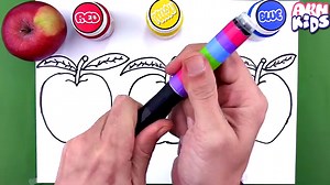 Apple Coloring Pages and Drawing / Learn Colors for Kids