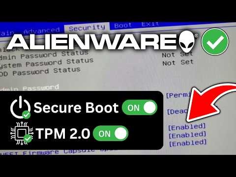 Dell Alienware Motherboard: Enable TPM 2.0 & Secure Boot - Full Guide