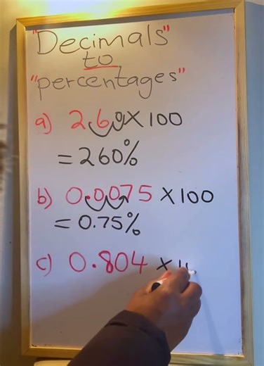 Decimals to percentages