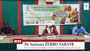 12 reactions | Cadre de concertation Public/Privé 2024 du Groupe 4 Transport, Télécommunication, Communication, Poste, Technologie de l’Information et de la communication Suivez le discours d'ouverture de la ministre de la Transition digitale, des Postes et des Communications électroniques, Dr Aminata ZERBO/SABANE | Ministère Transition Digitale, Postes et Communications Electroniques | Facebook