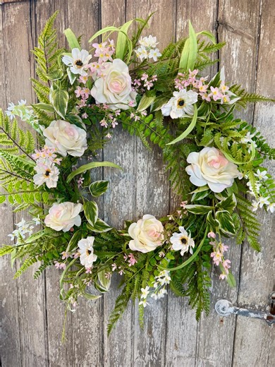 Floral Spring Wreath for Front Door, Colorful Front Door Wreath, Large Spring Wreath - Etsy