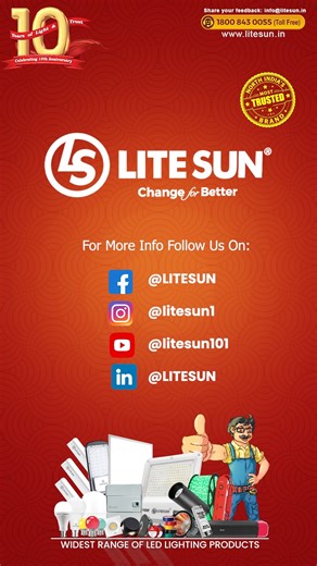 💡 Stay Bright Even When the Power Goes Out! ✨ Light up your home or remote location with the LITESUN Inverter Bulb — designed to keep glowing during power cuts with reliable backup illumination. Perfect for villages, remote areas, and homes where outages are common, it ensures continuous brightness when you need it most. 🌟 . 🌟 Automatic Backup During Power Cuts 🏡 Perfect for Homes, Remote Areas & Villages 💡 Bright, Uniform & Energy-Efficient Light ⚙️ Long Backup, Durable Build & Reliable Pe