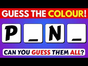 Guess the Colour Name by Missing Letters 🎨 | 50 Colour Quiz Challenge | Missing Letters Quiz