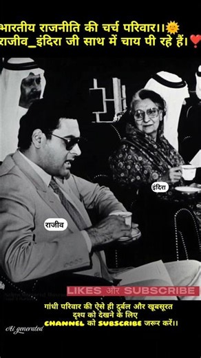 Rajiv and his mother Indira Gandhi are having tea together.