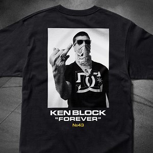 Honoring the unstoppable spirit of 43, commemorative Ken Block tee shirts are available now on the DC Shoes website. Every purchase will help push the mission of the 43 Institute forward. ❤️ #43Day #KB43VER | Block House Racing