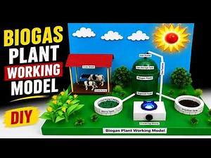 biogas plant working model for science project exhibition - diy - electricity generation howtofunda