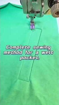 Complete sewing methods for welt pockets #sewing #ussewtips #behindthescenes #sewingtutorial #shorts