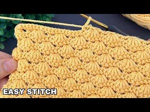 Diagonal Shell Baby Blanket Stitch (2-Row Repeat) | Easy Texture