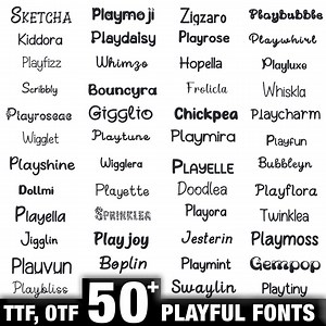 Playful Font Bundle 50 Fun Kids Fonts TTF OTF Instant Download - Etsy