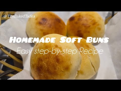 Homemade Soft Buns | Fluffy Bakery Style Buns Recipe