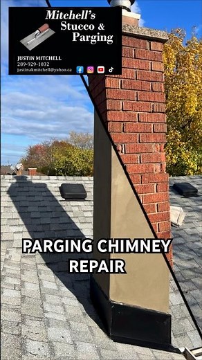 Parging chimney repair #parging #handyman #hardwork #satisfying #construction #subscribe #viral ￼