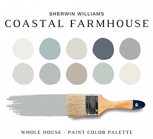 COASTAL FARMHOUSE Sherwin Williams Color Palettes, Beach House Colors, COASTAL Cottage Neutral Colors, Sherwin Williams Coastal Paint Colors - Etsy