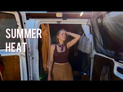 90° in My Van... Here's How I Survive Without AC | Solo Female Van Life