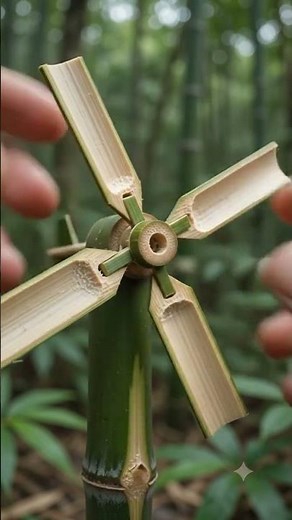 🌿 Tiny Bamboo Windmill Build | Relaxing ASMR Craft #Shorts