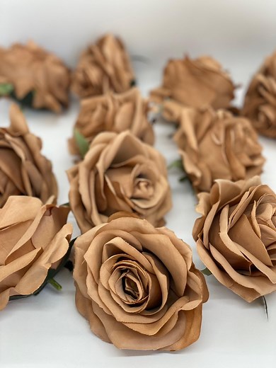 3.5" Toffee Brown Rose Flower Brown Artificial Rose Brown Artificial Flower Brown Faux Flower Brown Boho Wedding Decor Toffee Wedding - Etsy