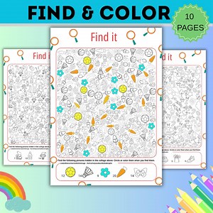 Visual Perception Activity Worksheet Hidden Objects, Search and Find, Kids Printable Activities, Instant Download - Etsy