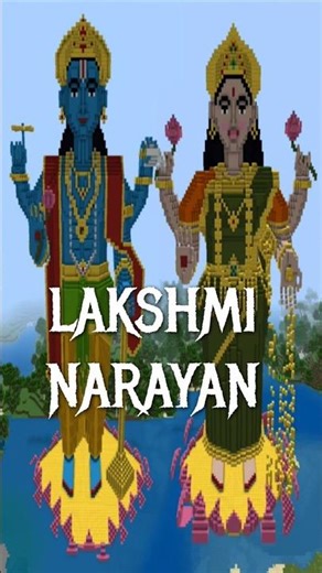 Biggest Vishnu Lakshmi Idol in Minecraft 4K Overview. #vishnu #lakshmi #minecraft #shorts