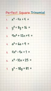 18K views · 365 reactions | Perfect Square Trinomial - SPECIAL PRODUCTS #mathlove #mathematics #mathtutor #math #education #fyp #QuickReview #reels #learnmath | Math Love | Facebook