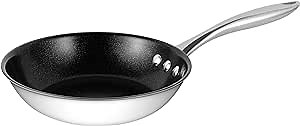 8" (20 cm) Stainless Steel Pan by Ozeri with ETERNA, a 100% PFOA and APEO-Free Non-Stick Coating
