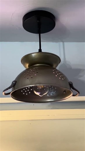 Colander light is painted and installed!