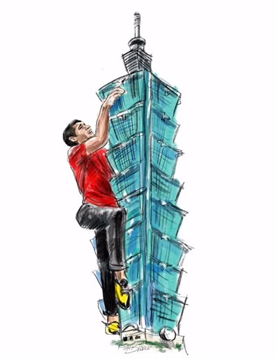 Ryan Biddle on Instagram: "Digital drawing/watercolor painting of Alex Honnold climbing Taipei 101 in Taiwan. #alexhonnold #taipei101 #taiwan"