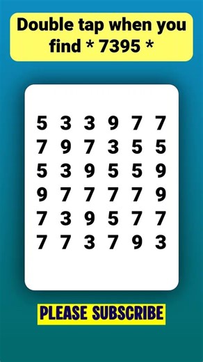 Find 👉7395👈 in 5 seconds | Visual Test | Observation Skills | Number Search | Find the Odd one out