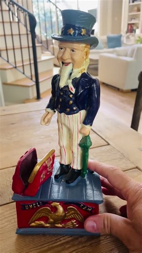 Vintage Cast Iron Uncle Sam Mechanical Coin Bank • Patriotic Americana Decor • Working Reproduction Toy Bank • Heavy Metal Figure - Etsy