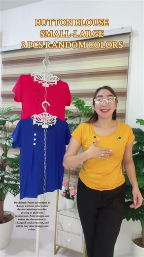Stylish Button Blouse Set in Random Colors
