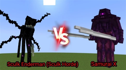 Sculk Enderman (Sculk Horde) Vs Samurai X | Minecraft Java Mob Battle |