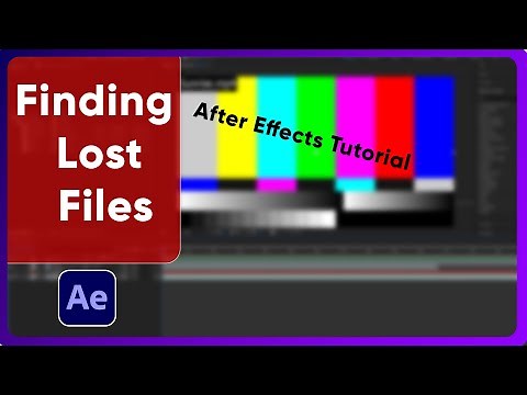 Finding lost files in After Effects - Relink Ep26 (after effects tutorial)