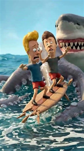 Beavis and Butt-Head Surf Chaos 🌊 | Shark & Octopus Show Up and Ruin Everything!