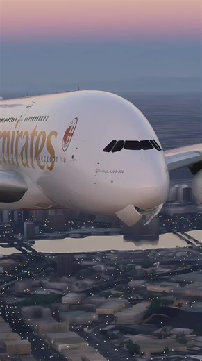 Emirates A380 Flying Over Dubai